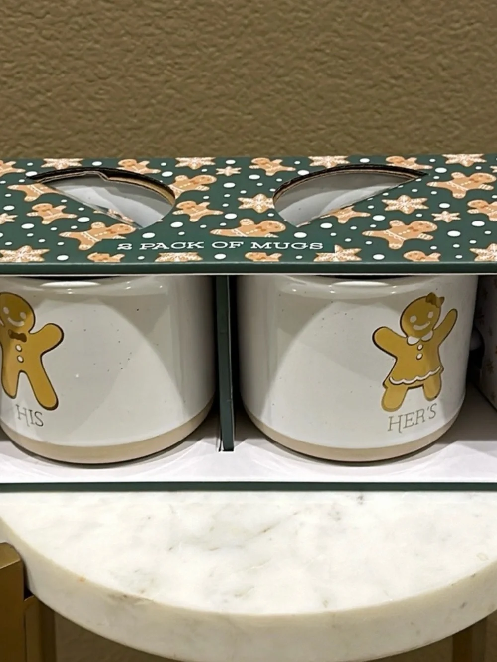 His & Her's Gingerbread Ceramic Mug - White new